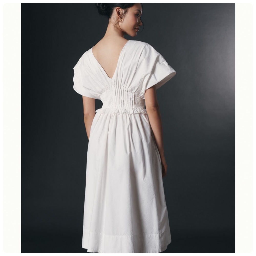 NWT Anthropologie V-Neck Zip-Front Midi Dress, L - Picture 3 of 16